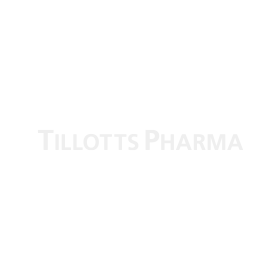 Kunde Tillotts Pharma Tillotts Pharma Logo in Hellgrau